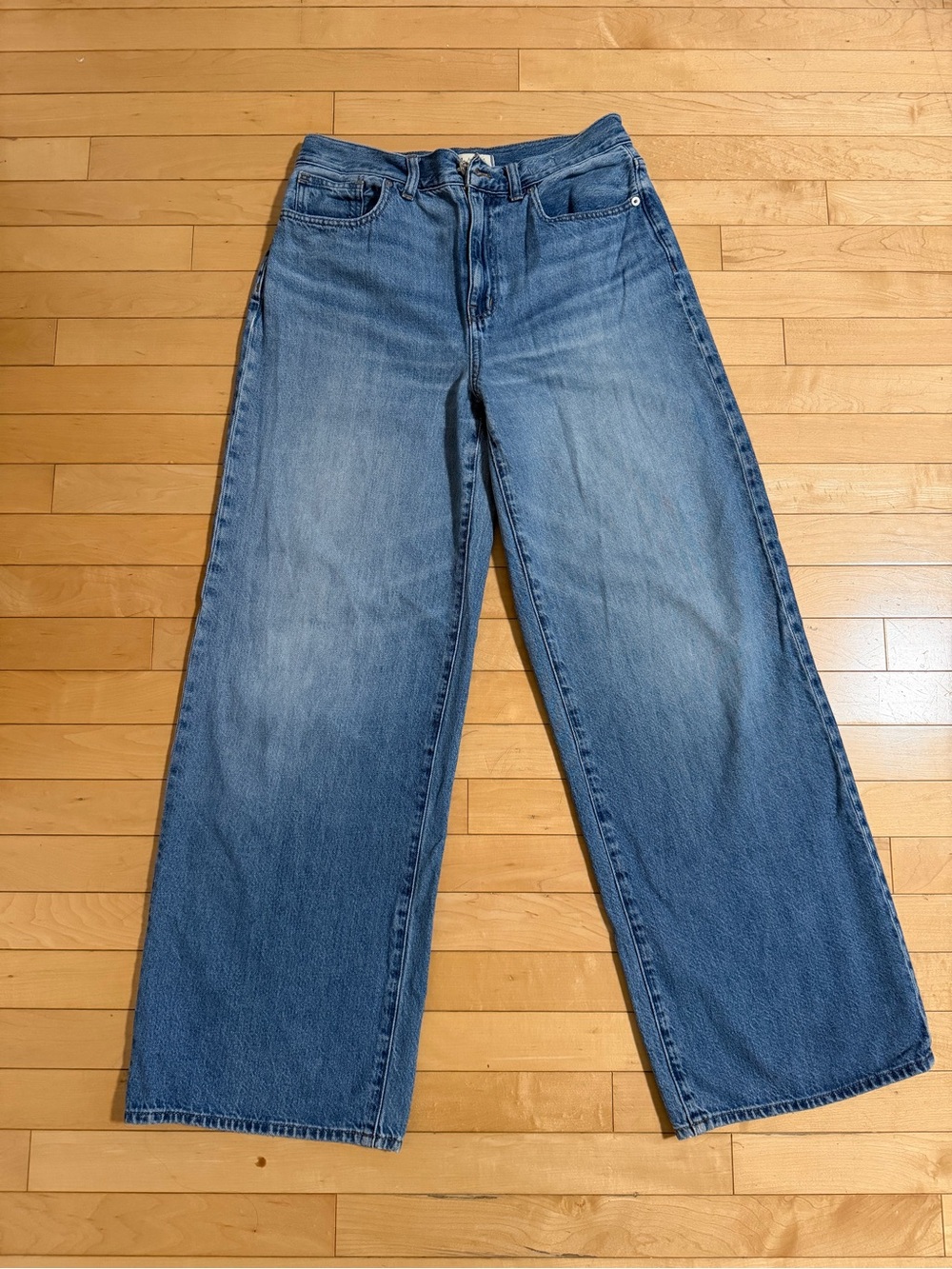 Madewell Superwide-Leg Jeans Size 28 Light Wash High Rise Wide Leg Denim